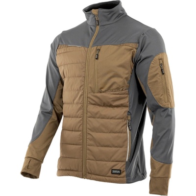 Sara Workwear Hybridní mikina COMFORT PLUS hnědá tmavě šedá