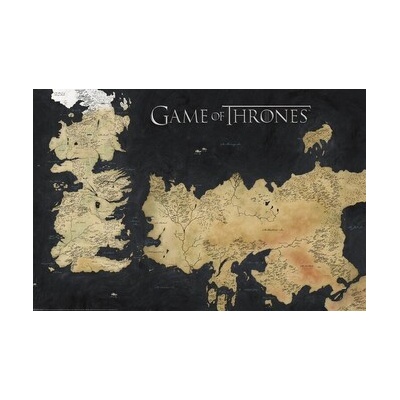Plakát, Obraz - Game of Thrones - Westeros Map, 120 × 80 cm