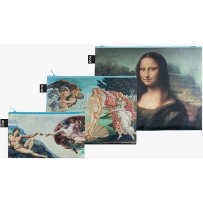 Loqi Cestovní pouzdra na zip Set Michelangelo Botticelli Da Vinci 3 ks
