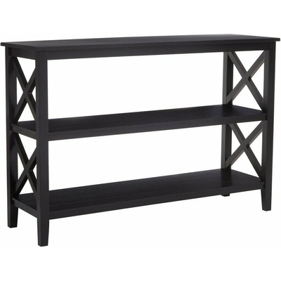 Premier Housewares Čierny regál z borovicového dreva 120x81x40 cm Heritage
