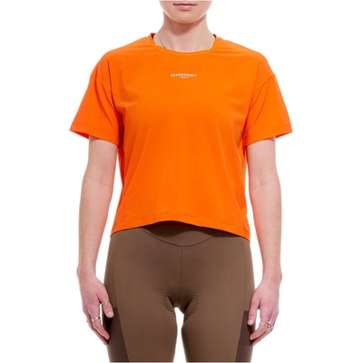 PEPPERMINT Дамска фланелка с къс ръкав за колоездене PEPPERMINT Women's Backroads Crop Tee Cycling jersey - Chili (156-2779-0113)