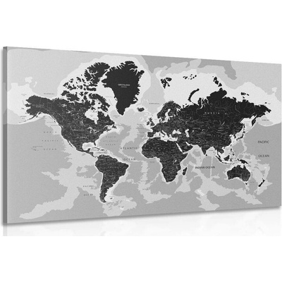 Obraz moderní černobílá mapa - 150x100