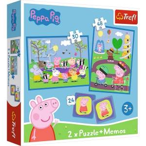 Trefl Комплект пъзел и мемо игра Trefl 2 в 1 - Щастливи моменти с Пепа (93331) - ozone