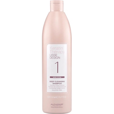 Alfaparf Keratin Therapy Lisse Design hloubkově čisticí šampon před keratinovým narovnáváním vlasů 500 ml