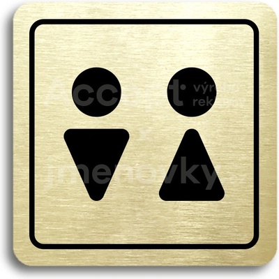 ACCEPT Piktogram WC muži, ženy II - zlatá tabulka - černý tisk