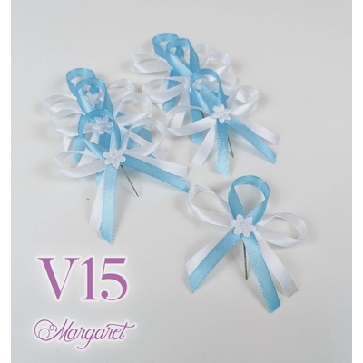 Saténové svatební vývazky V15 (Sky-blue) – Zboží Dáma