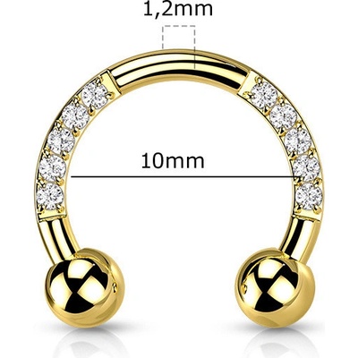 Steel Edge piercing do ucha z titanu SET23H05-GD