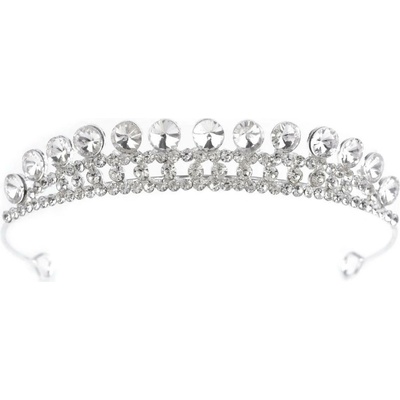 Štrasová čelenka / korunka do vlasů s očky Varianta: crystal stříbrná, Balení: 1 ks