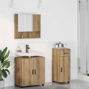 vidaXL Комплект мебели за баня 3 бр. Дъб 61 x 35 x 64 см (3392962)