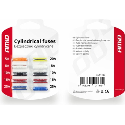 AMiO - Autopoistky 10ks blister cylindrické 01137