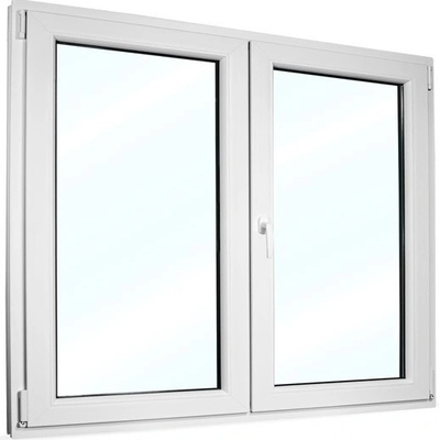 SkladOken.cz Okno dvoukřídlé se štulpem 1350 x 1150 mm bílé PRAVÉ