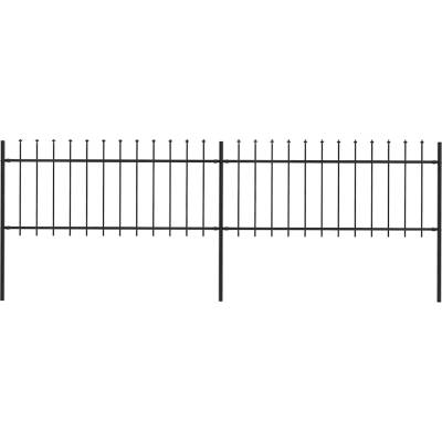 OMAXI Zahradní plot s kopím nahoře ocelový 337 x 80 cm černý 710242