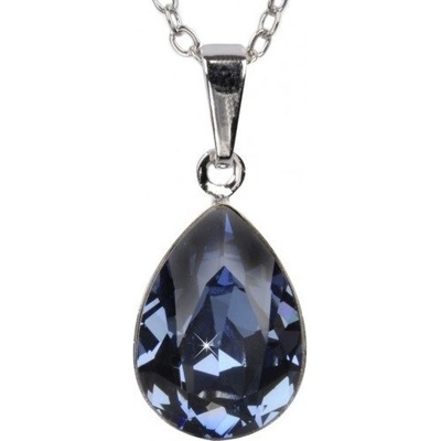 Swarovski Elements Pear stříbrný (přívěsek + řetízek) modrá slzička, kapka 34252.3 Denim blue modrá