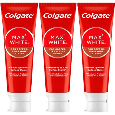 Colgate Max White Coffee Tea & Wine 3 × 75 ml