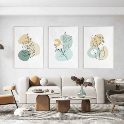Set 3 obrazů - MINT Velikost: 21 x 30