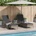 vidaXL Шезлонг 3 pcs Сив и тъмен сив 55 x 200 x 92 см полиратан (365434)
