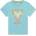 GUESS Синьо-зелена тениска за мини момче с оранжев надпис Guess и палми