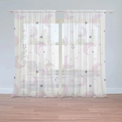 Sablio Záclony Fialové mesiačiky: 2ks 150x250cm