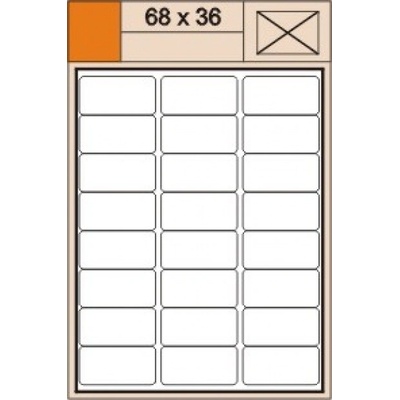 S+K label PLUS 68 x 36 mm bílé A4 100 archů