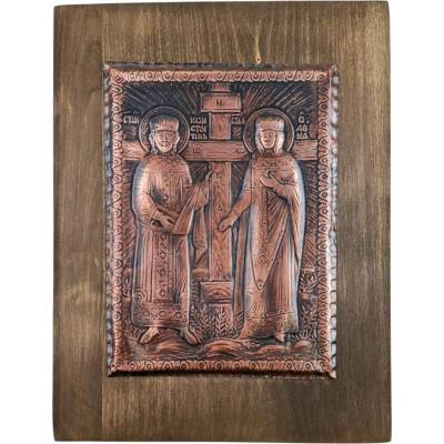 МЕДНА ИКОНА СВЕТИ СВЕТИ КОНСТАНТИН И ЕЛЕНА