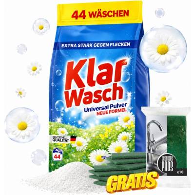 Klar Wash Univerzálny prací prášok 10,07 kg 44 PD