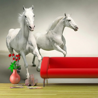 Sablio Tapeta Dva biele kone, rozmery 336x220 cm