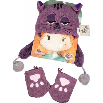 Karactermania Forever Ninette sada čepice s rukavicemi fialová kočičí