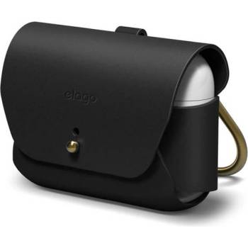 elago Защитен калъф Elago Leather Case за Apple Airpods Pro, естествена кожа, черен (EAPPLE-BK)