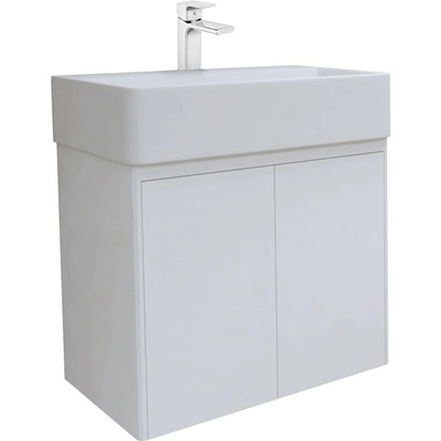 SEREL Комплект мебели за баня IBERIS Standart - шкаф + мивка, бял лак или мат - с 2 вратички , МАТ , Без допълнителен модул (IBERIS-VR-MAT-BASE)