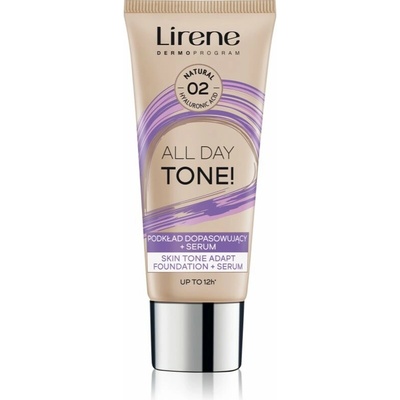 Lirene ALL DAY TONE! hydratačný make-up pre žiarivý vzhľad pleti 02 Natural 30 ml