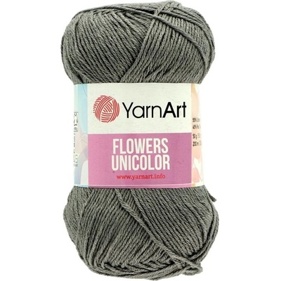 YarnArt Flowers Unicolor sivá 744