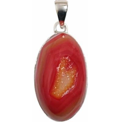 Nefertitis Achát drúzička red aura přívěsek stříbro P145 NF65123