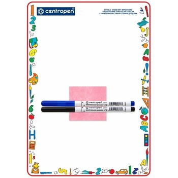 CENTROPEN Stierateľná tabuľka A4 (obojstranná) + 2 fixy