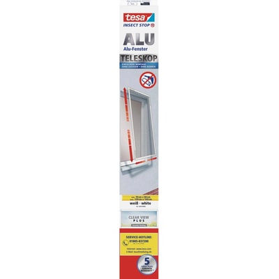 tesa Insect Stop Skladací teleskopický ALU rám proti hmyzu, biela, 140 x 120 cm