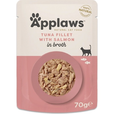 Applaws Cat Natural filet z tuňáka s lososem in Broth 48 x 70 g