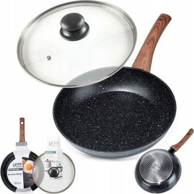 Tradiční pánev Vilde Black&Wood 24 cm, granitová