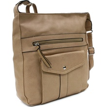 Pieskovo hnedá dámska módna zipsová kabelka Diahann