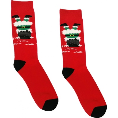 Aura.Via pánske vianočné ponožky SFV6881 komín Červená