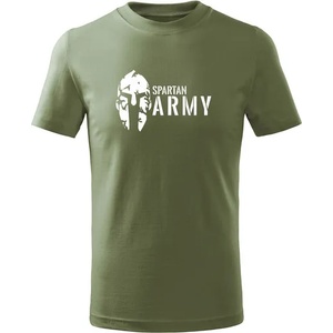 DRAGOWA детска тениска с къс ръкав Spartan Army, маслиненозелена (7118)