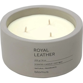 Image 1 of Blomus (Германия) Ароматна свещ BLOMUS FRAGA с аромат Royal Leather - Ø13 х 6.5 см - цвят сиво-бежов (BLOMUS 65961)