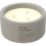 Blomus (Германия) Ароматна свещ BLOMUS FRAGA с аромат Royal Leather - Ø13 х 6.5 см - цвят сиво-бежов (BLOMUS 65961)