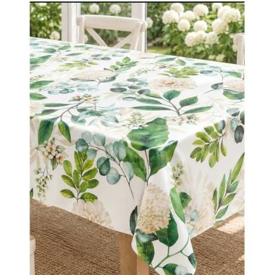 Obrus PVC MIS560, metráž, 20 m x 140 cm, eukalyptové listy s kvetmi, IMPOL TRADE