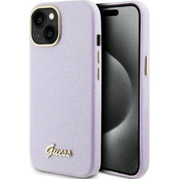 GUESS Кейс Guess GUHCP15SPGMCSL за iPhone 15 6.1"", лилав / лилав, твърд, Glitter Glossy Script (KXG0075306)