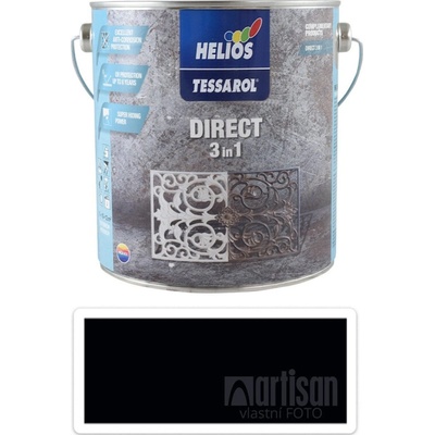 Tessarol Direct 3in1 antikorozní barva na kov 2,5L černá RAL 9005