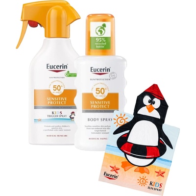 Eucerin Sun Комплект - Слънцезащитен спрей за деца и Спрей за тяло, SPF50+, 250 + 200 ml
