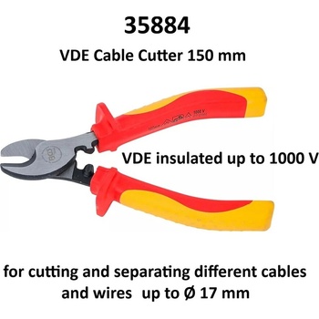 BGS technic Клещи vde клещи резачки 150 мм - за рязане на кабели до o17 мм ; bgs 35884