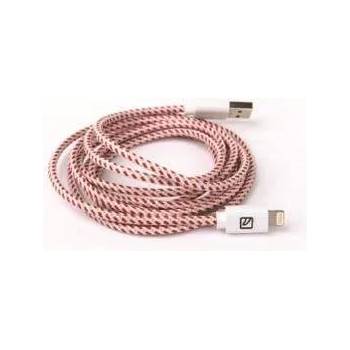 Tucano Cotone Lightning Cable - плетен Lightning кабел за iPhone, iPad, iPod с Lightning (2 метра) (червен)