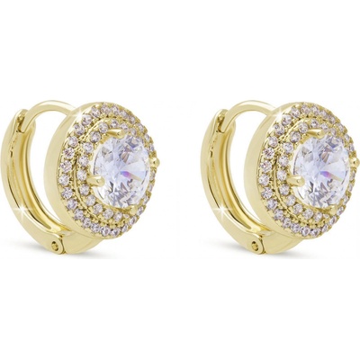 Biju Pozlacené kruhové náušnice se zirkony 3659 1003659