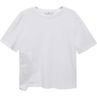 MANGO Тениска 'tagli2' бяло, размер m
