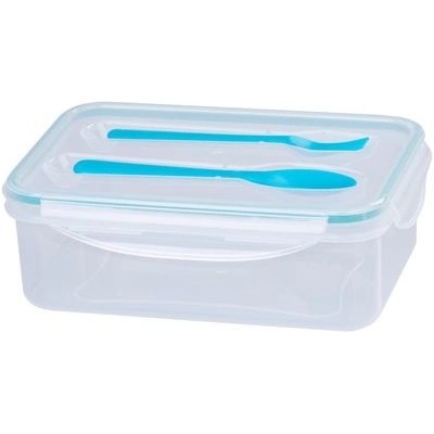 MagicHome Obedár hranatý s vidličkou a lyžicou 1500 ml 22 x 15,2 x 7,6 cm